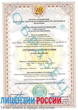 Образец сертификата соответствия Вырица Сертификат OHSAS 18001