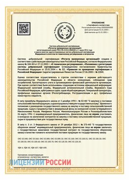 Приложение к сертификату для ИП Вырица Сертификат СТО 03.080.02033720.1-2020